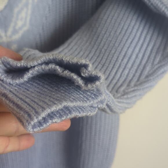 Vintage Knit Tennis Prep Pastel Blue Sweater Women's Size Medium - Picture 6 of 11
